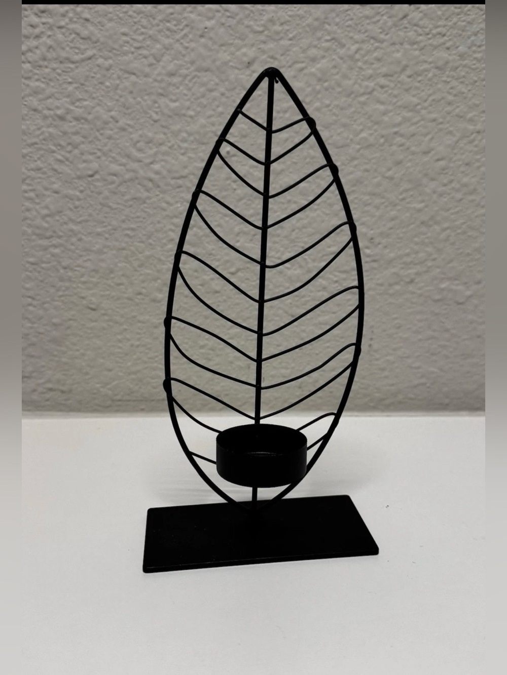 Metal Leaf Candle Holder